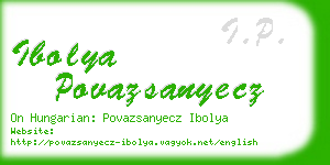 ibolya povazsanyecz business card